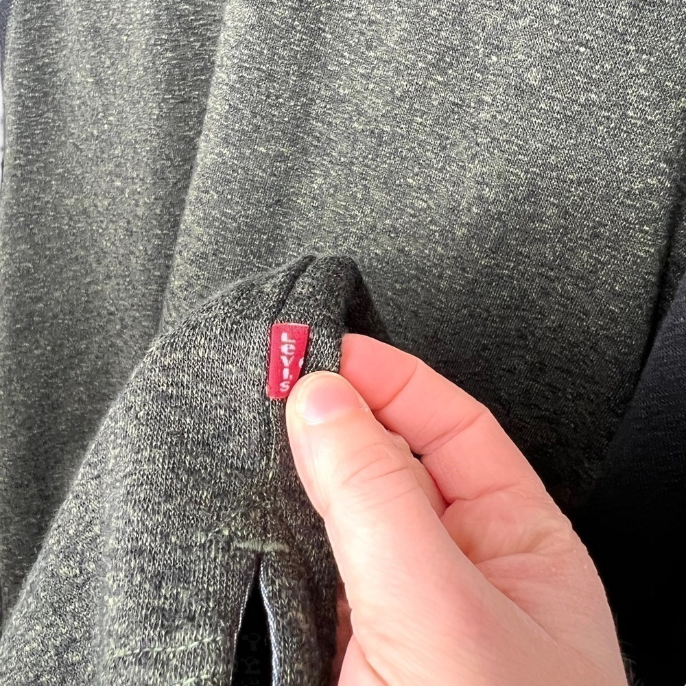 Levi’s Men’s Henley Cozy Crewneck Hunter Green Charcoal Gray Sweatshirt Medium - Picture 10 of 14